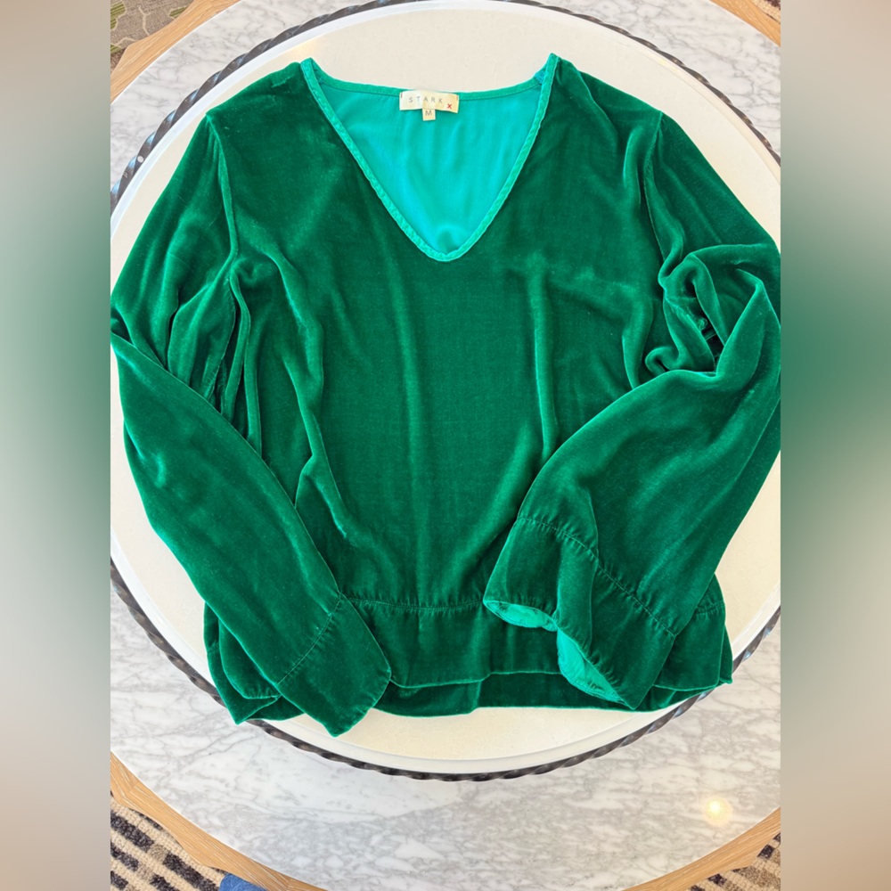Emerald Green Velvet Top